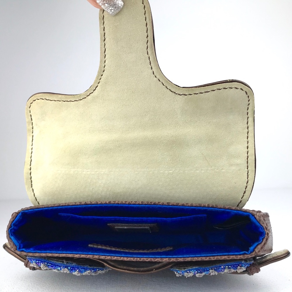 FENDI Brown Karung Blue Buckle Limited Edition Bag - Picture 6 of 8